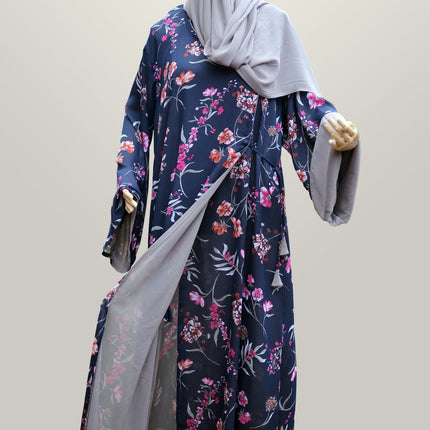 Blue Iris Reversible Abaya with Scarf - Modest Eve- -abaya-