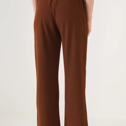 Brown Relaxed Trousers Pants - Modest Eve- -bottom-pants