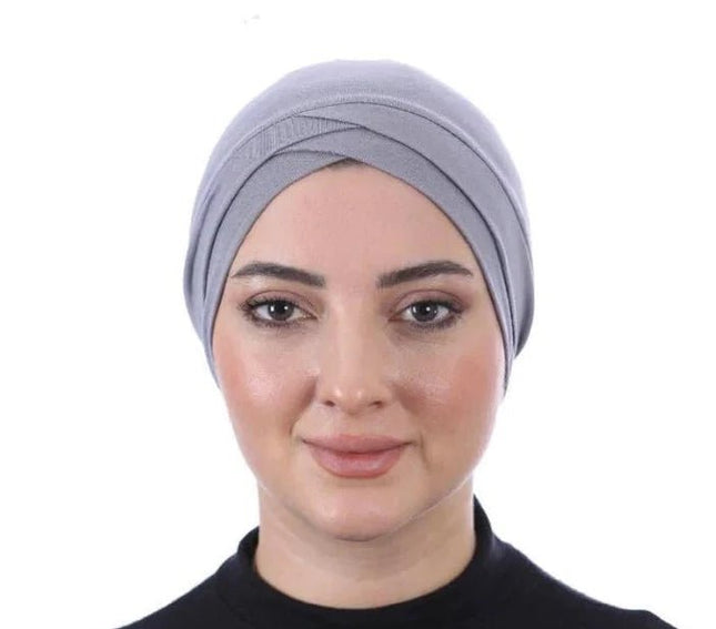 Double Cross Hat Bonnet Black - Modest Eve- Bonnet-essentials-hijab