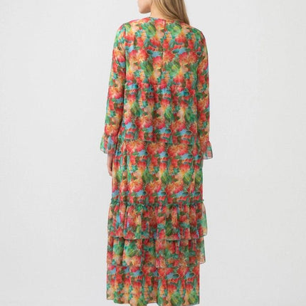 Bloomy Chiffon Dress - Modest Eve- -chiffon-dress