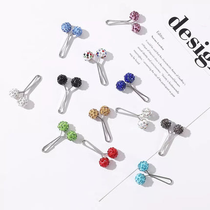 Crystal Ball Fancy Scarf Clip Brooch - Modest Eve- -accessories-brooch
