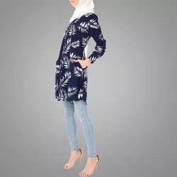 Floral Tunic (Button Down) - Modest Eve- tunics-Tunic-