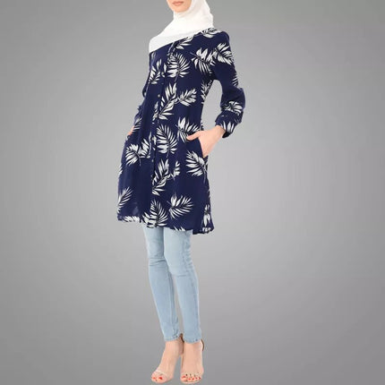 Floral Tunic (Button Down) - Modest Eve- tunics-Tunic-