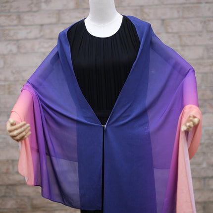 Rainbow Ombré Gradient Three Tones Chiffon Hijab (Oversized) - Modest Eve- Hijabs-best selling-gradient
