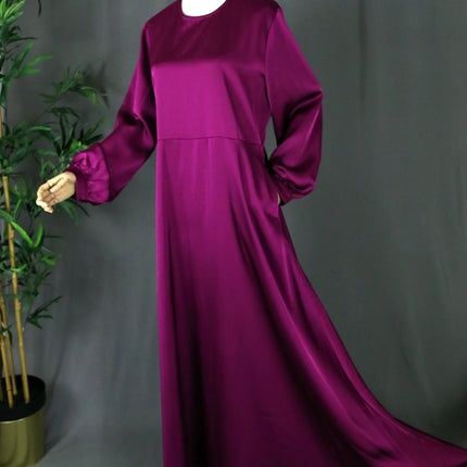 Satin Maxi Dress - Modest Eve- -dress-