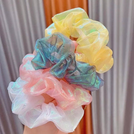 Shiny Holographic Hair Scrunchy - Modest Eve- -accessories-baby eve
