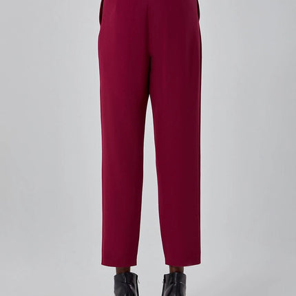 Waist Pleated Purple Pants - Modest Eve- -bottom-pants