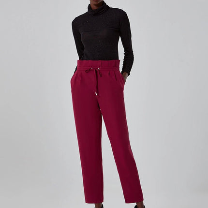 Waist Pleated Purple Pants - Modest Eve- -bottom-pants
