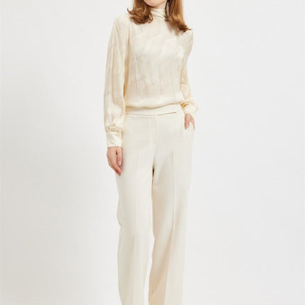 White Front Fold Pants - Modest Eve- -bottom-pants